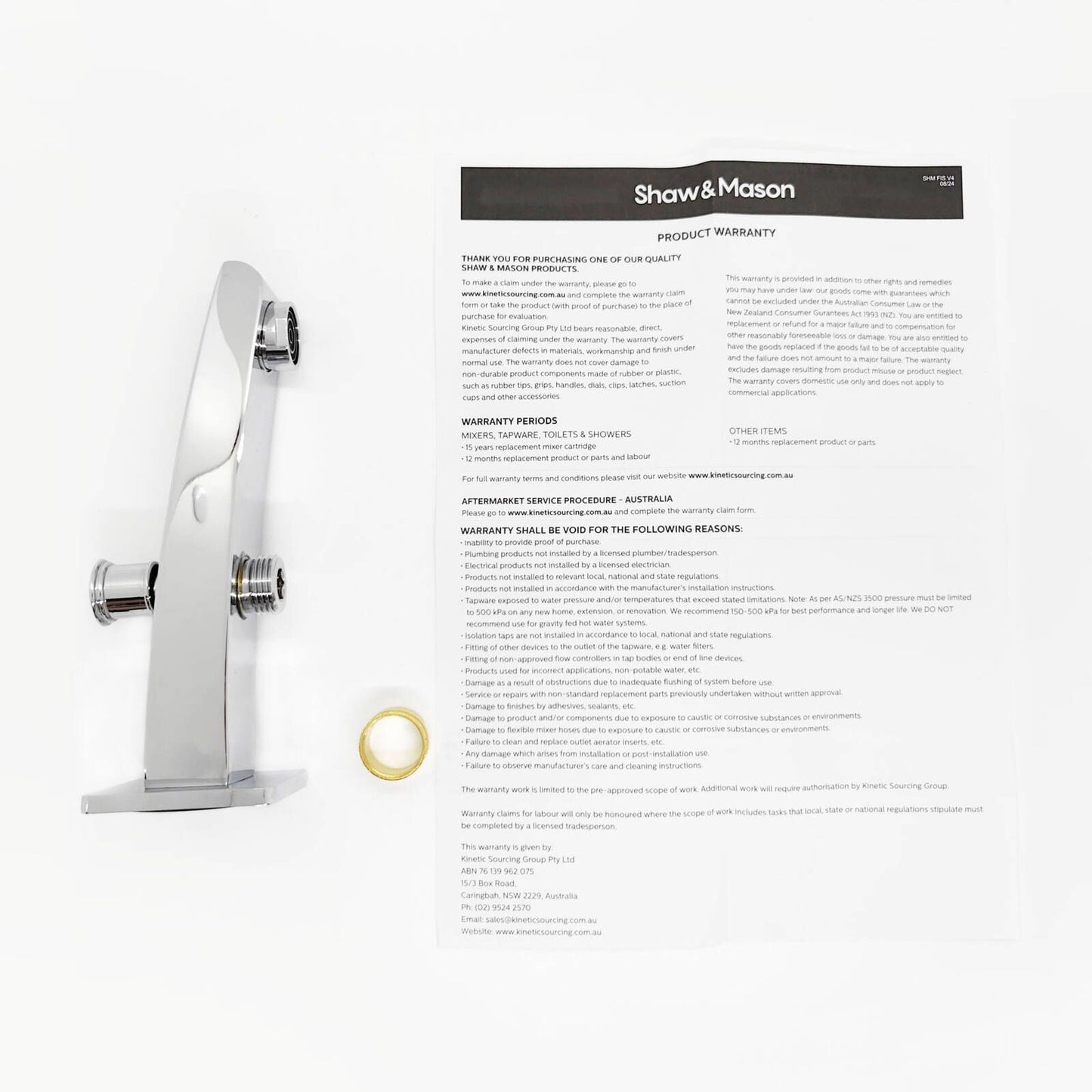 Shaw Mason Chrome Bath Spout with Diverter - 165mm
