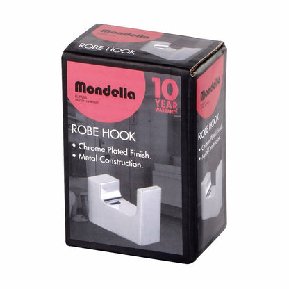 Mondella Chrome Rumba Robe Hook 50mm Metal Stylish Bathroom Accessory