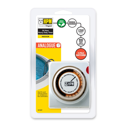 Hpm Compact Heavy Duty Analogue Timer - 24 Hour