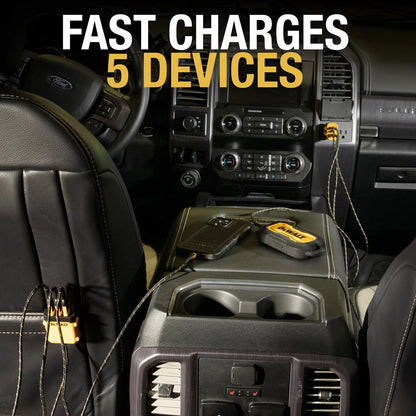 Dewalt 5 Port Mobile USB PD Car Charger - 72W