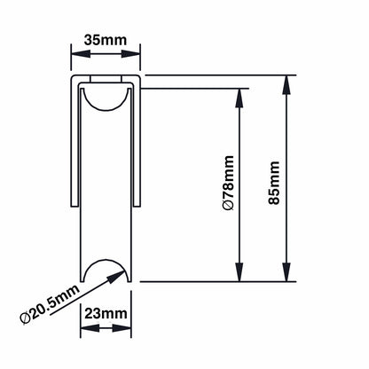 Richmond Bottom Mount Gate Track Wheel - 78mm - 250kg
