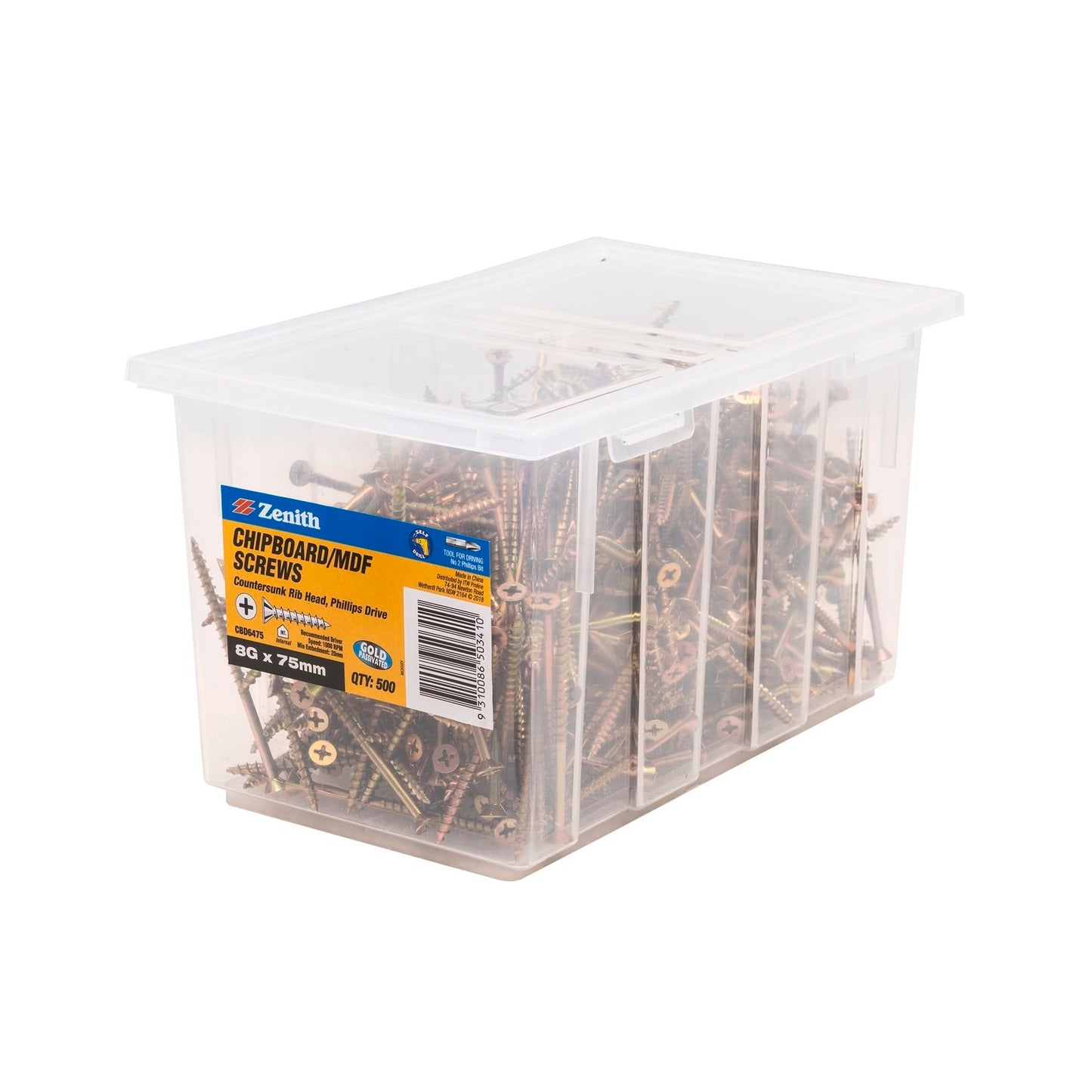 Zenith 8g x 75mm - Gold - 500 Pack