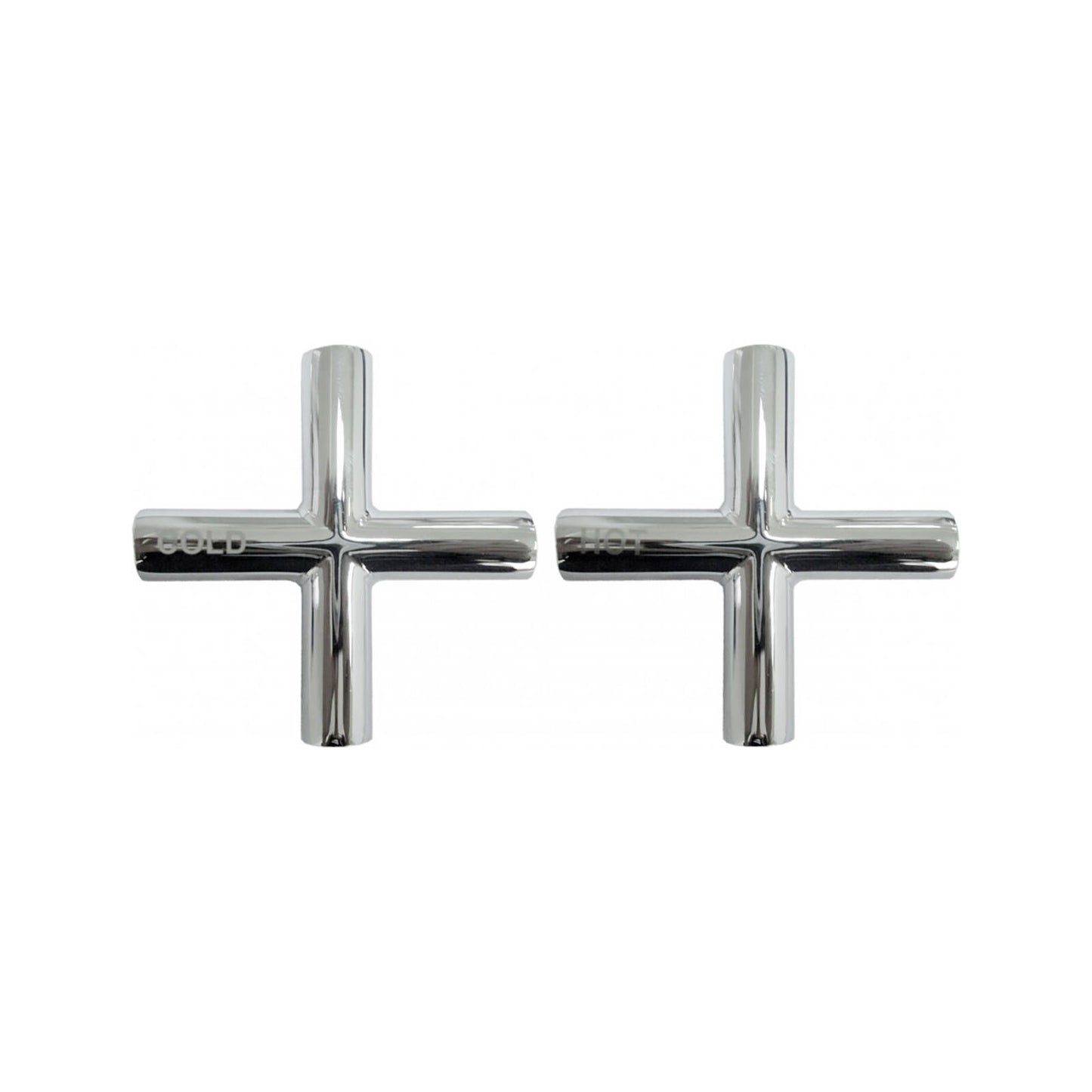 Shaw Mason Chrome Cross Style Handles - 112 x 179mm - Pair