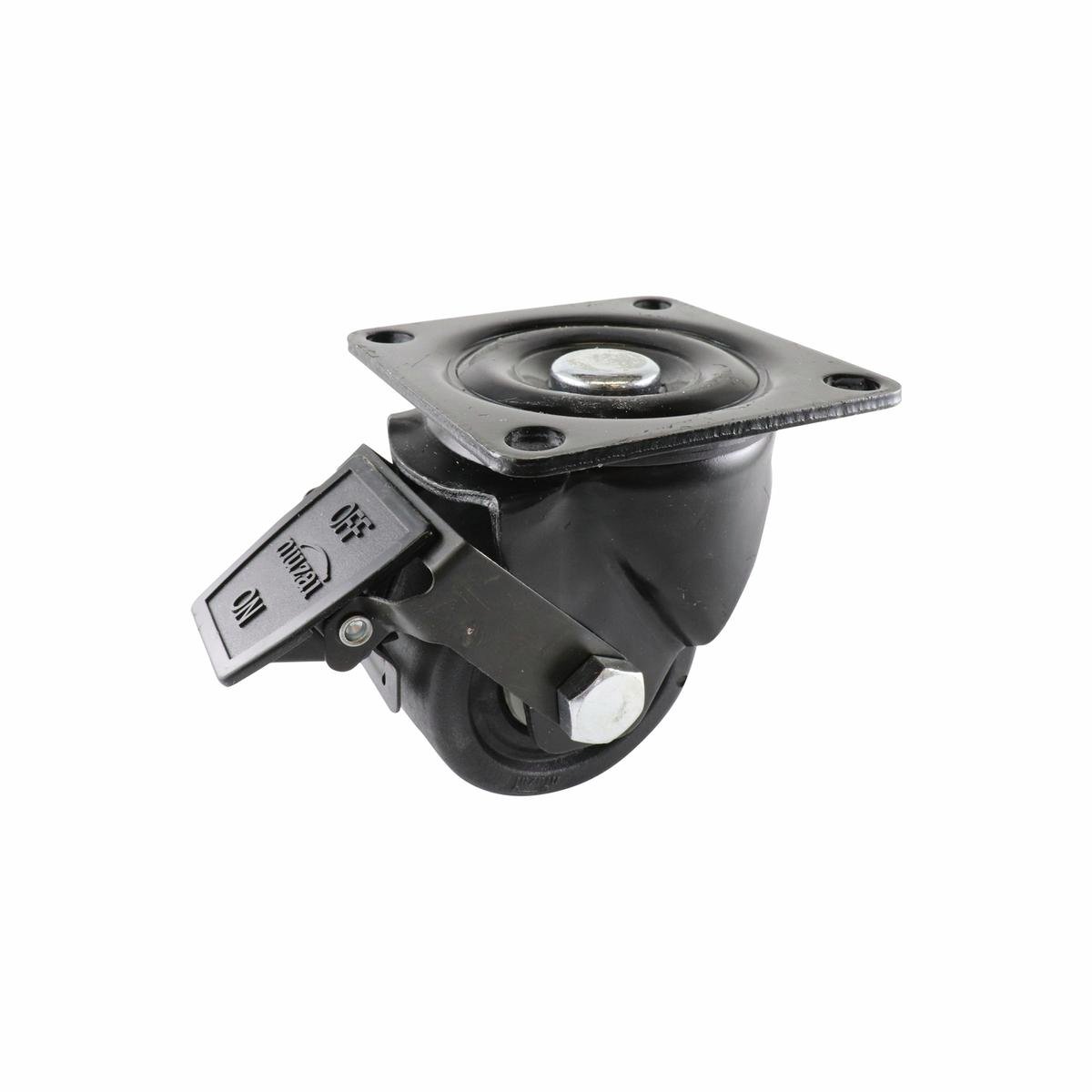 Easyroll 75mm Black Swivel Brake Castor Nylon 500kg Load Capacity
