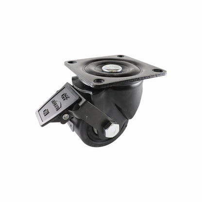 Easyroll 75mm Black Swivel Brake Castor Nylon 500kg Load Capacity