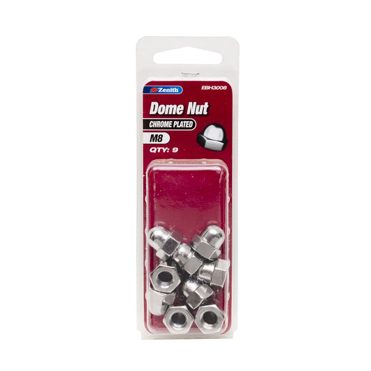 Zenith M8 Dome Nuts - Chrome - 9 Pack