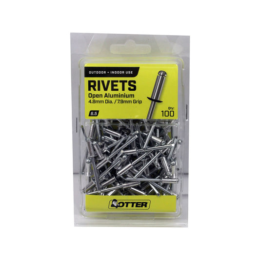 Otter Aluminium Blind Rivets - 8 x 7.9mm - 100 Pack