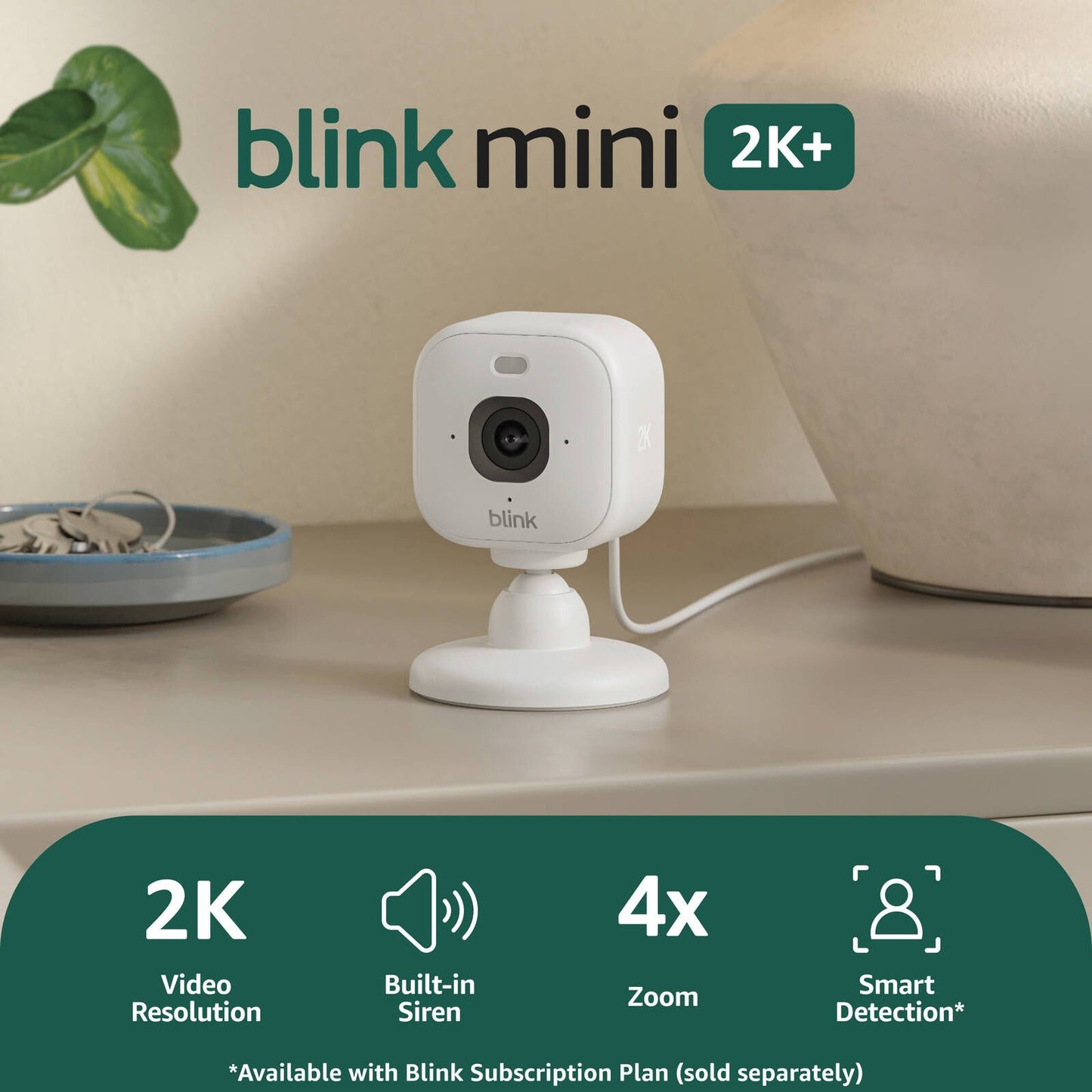 Blink Mini 2K Security Camera - White