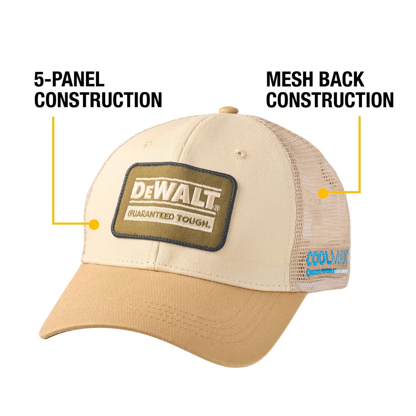Dewalt Brown Oakdale Coolmax Trucker Hat