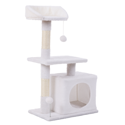 Happy Tails 2 Tier Cat Playhouse Tower - 86cm