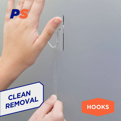 Permastik Small Clear Kitchen Hooks - Holds 500g - 9 Pack