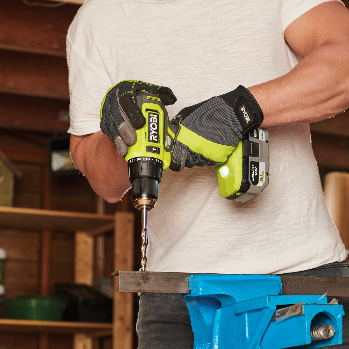 Ryobi Hammer Drill All Rounder Kit - 18V ONE+ - 4.0Ah - 13mm