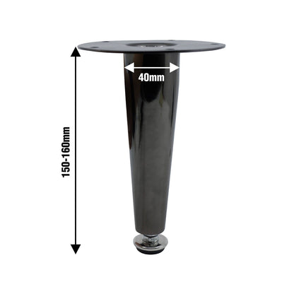 Adoored 150mm Black Nickel Tapered Metal Leg