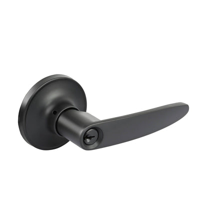Ikonic Black Matte Norr Entrance Lever Set - 185 x 188mm