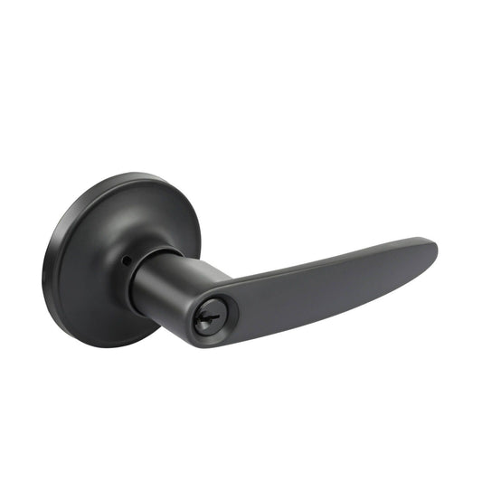 Ikonic Black Matte Norr Entrance Lever Set - 185 x 188mm
