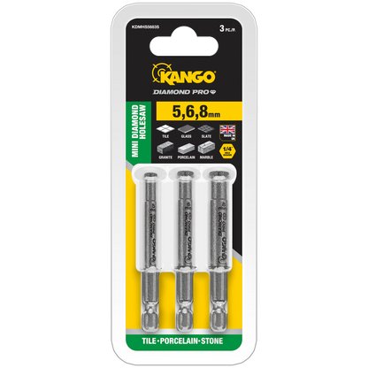 Kango Diamond Pro Mini Hole Saw - 5,6,8mm - 3 Pack