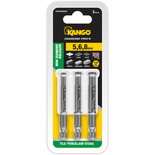 Kango Diamond Pro Mini Hole Saw 5,6,8mm 3 Pack