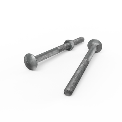 Zenith M10 x 140mm - Hot Dip Galvanised Cup Head Bolts & Nuts - 25 Pack
