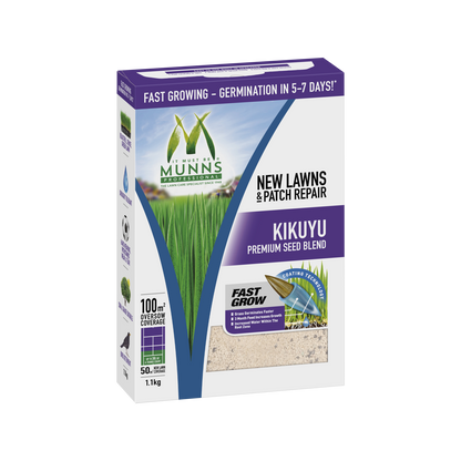Munns Professional Kikuyu Lawn Seed Blend - 1.1kg