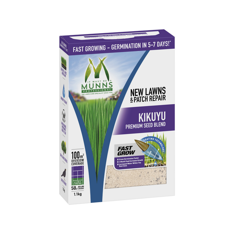 Munns Professional Kikuyu Lawn Seed Blend 1.1kg