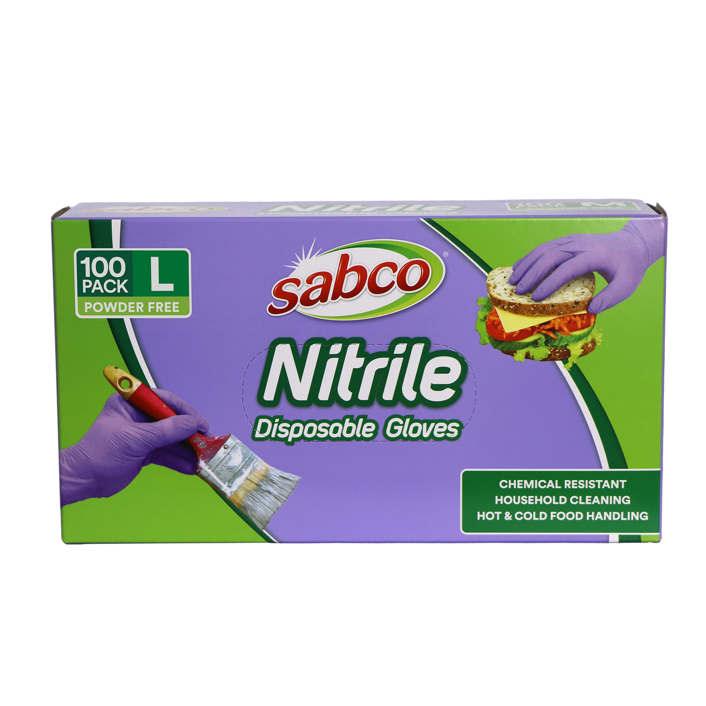 Sabco Nitrile Gloves - Large - 100 Pack