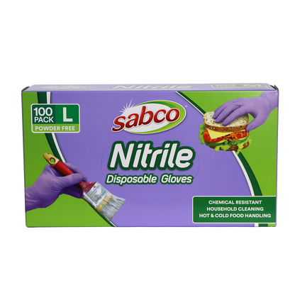 Sabco Nitrile Gloves - Large - 100 Pack