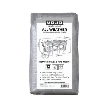 Mojo Medium Rectangle Table & Chairs Cover - 2500 x 750 x 1500mm