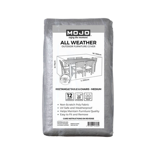 Mojo Medium Rectangle Table & Chairs Cover - 2500 x 750 x 1500mm