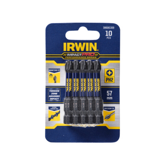 Irwin Impact Pro Performance 57mm PH2 10 Pack