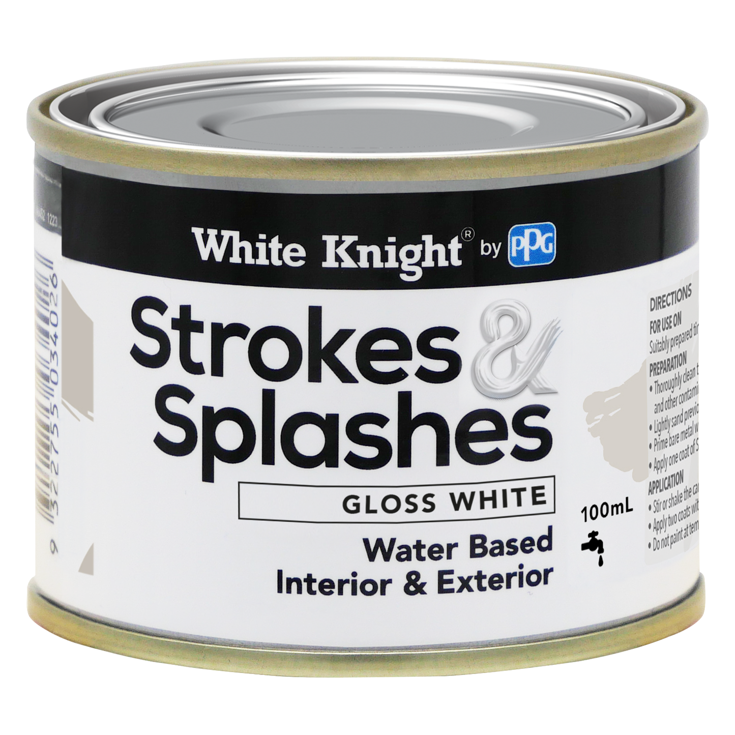White Knight Strokes and Splashes Paint - 100ml - White