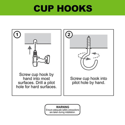 Everhang Cup Hooks - 18mm - Zinc Plated - 25 Pack