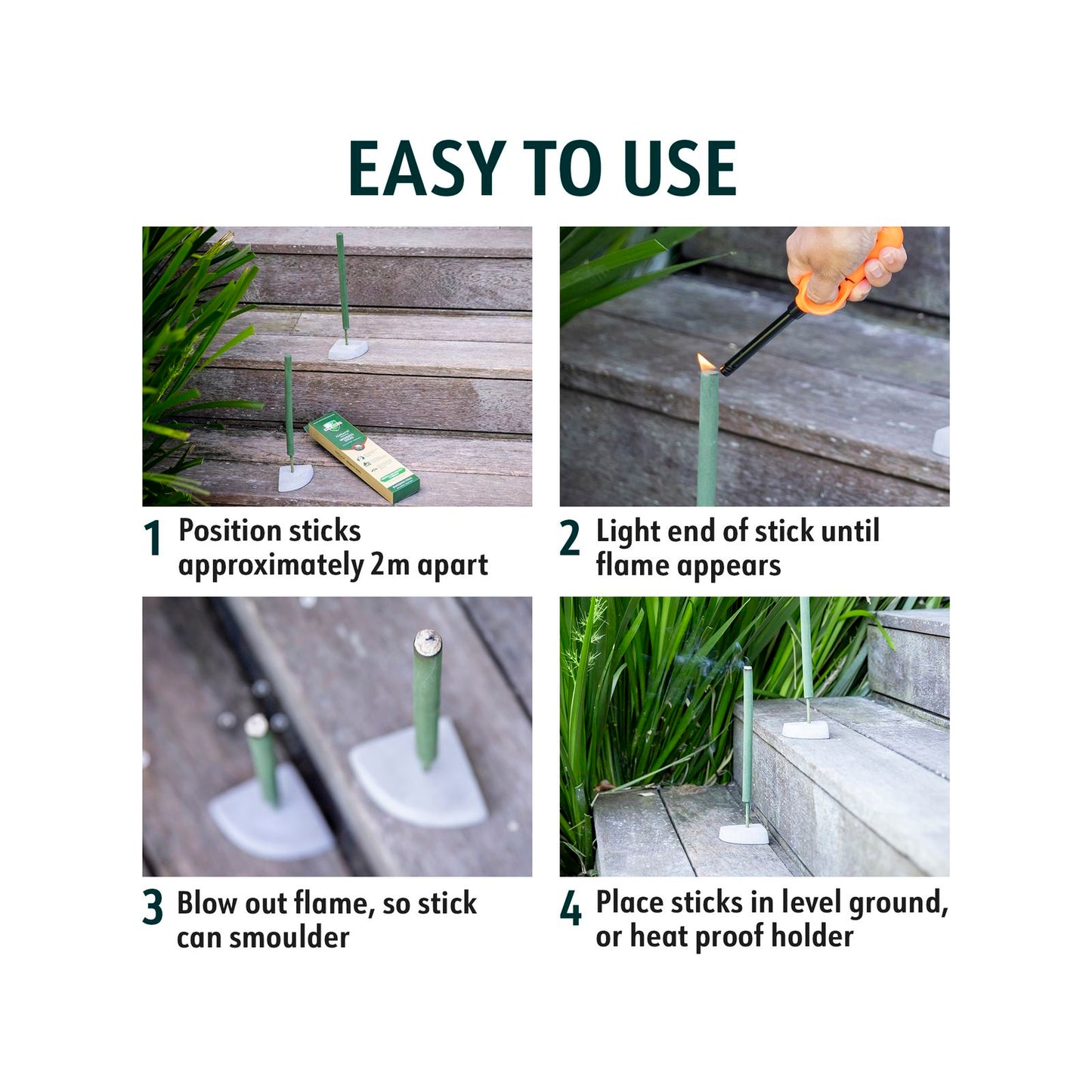 Bite Shield Mosquito Incense Sticks - 8 Pack - 75 x 310mm