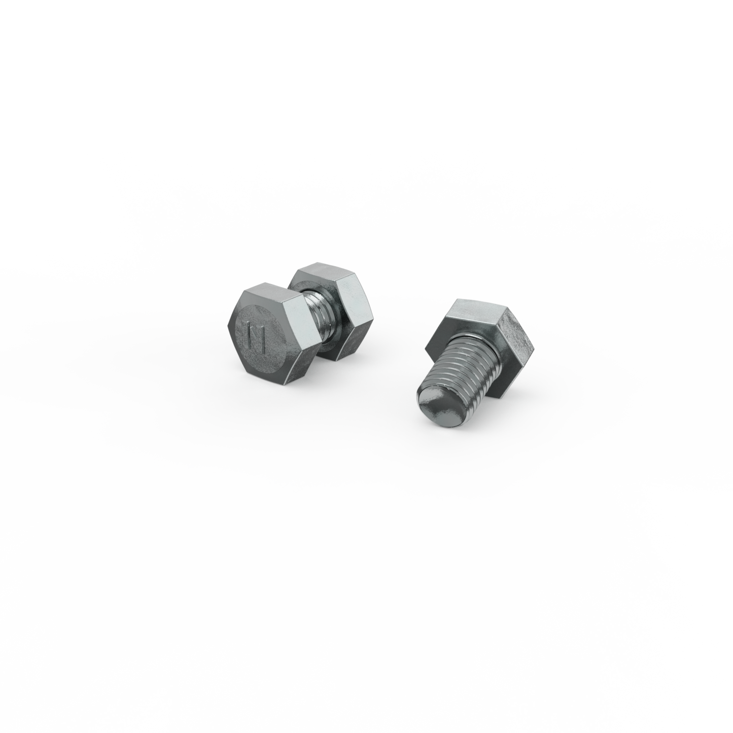 Zenith M10 x 15mm Zinc Plated Hex Head Bolts & Nuts - 2 Pack