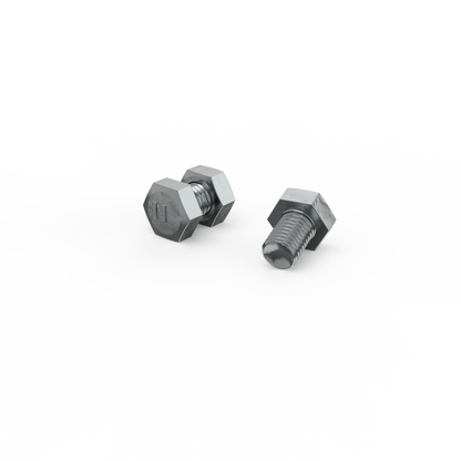 Zenith M10 x 15mm Zinc Plated Hex Head Bolts & Nuts - 2 Pack