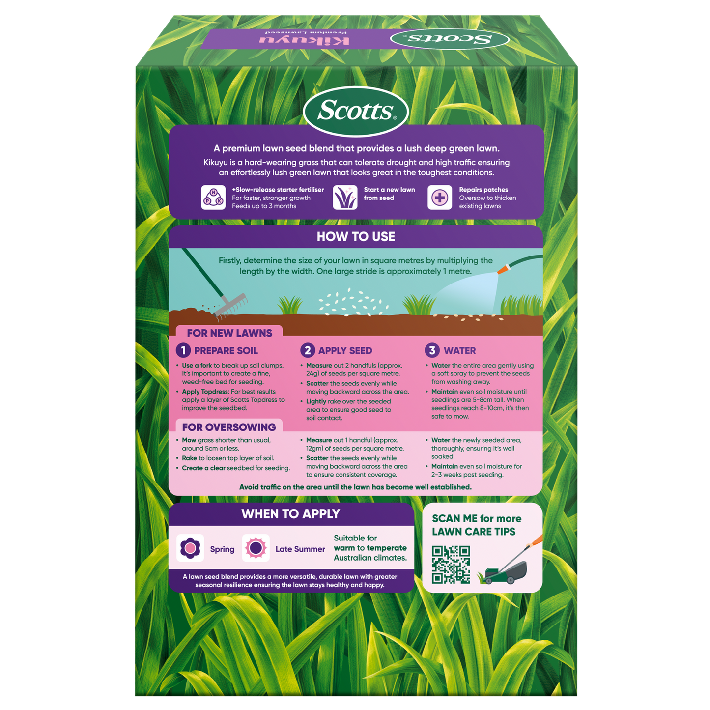 Scotts Lawn Builder Kikuyu Lawn Seed - 1.4kg