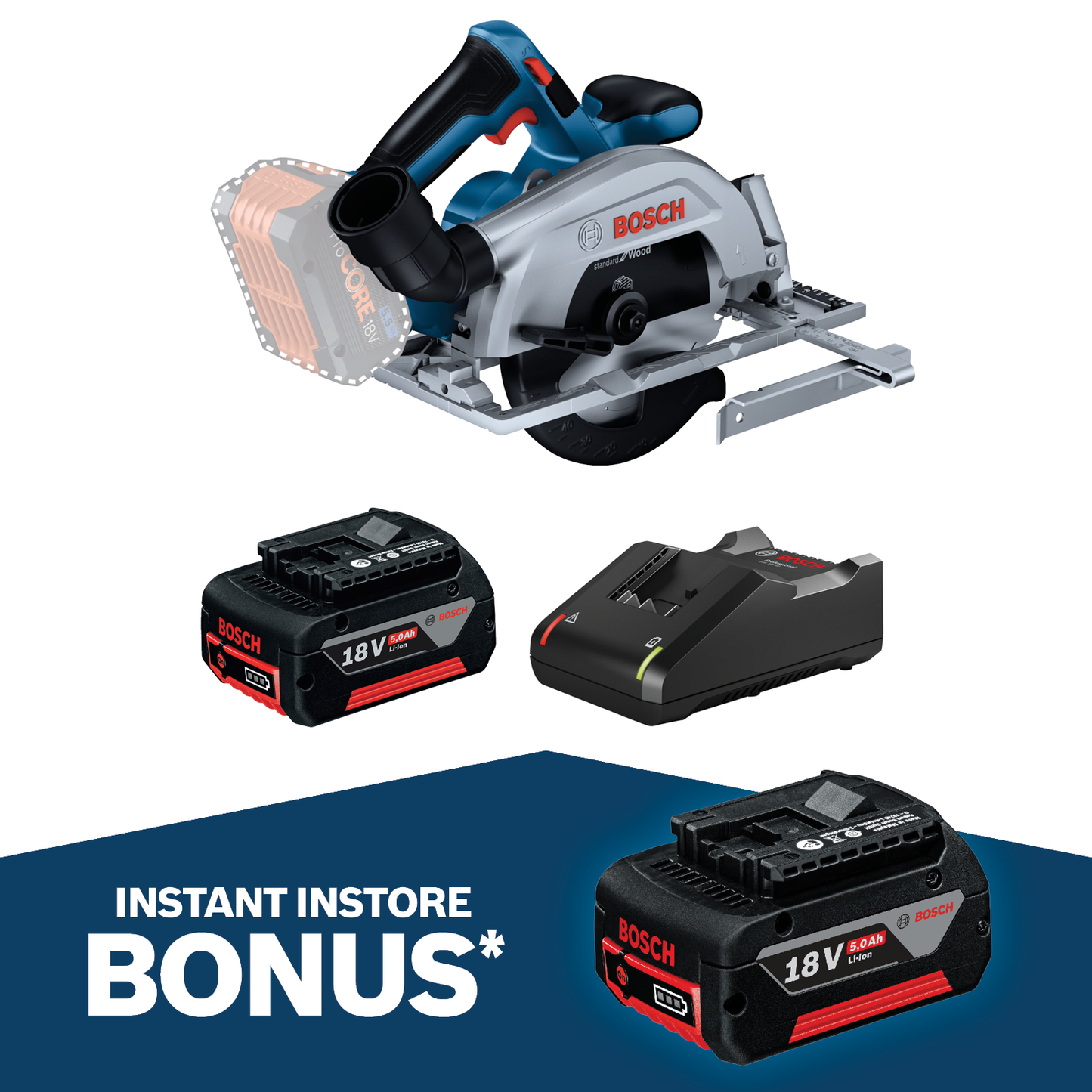 Bosch Circular Saw - 18V - 165mm - 5.0Ah Kit