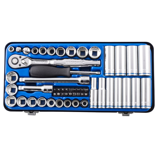 Kincrome Socket Set - 54 Piece - Chrome Vanadium Steel - Ratcheting