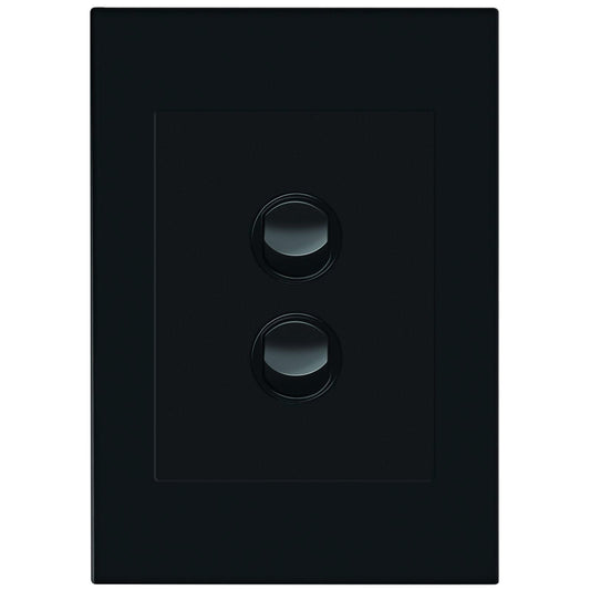 HPM Vivo 2 Gang Wall Switch - 85 x 118mm - Grey