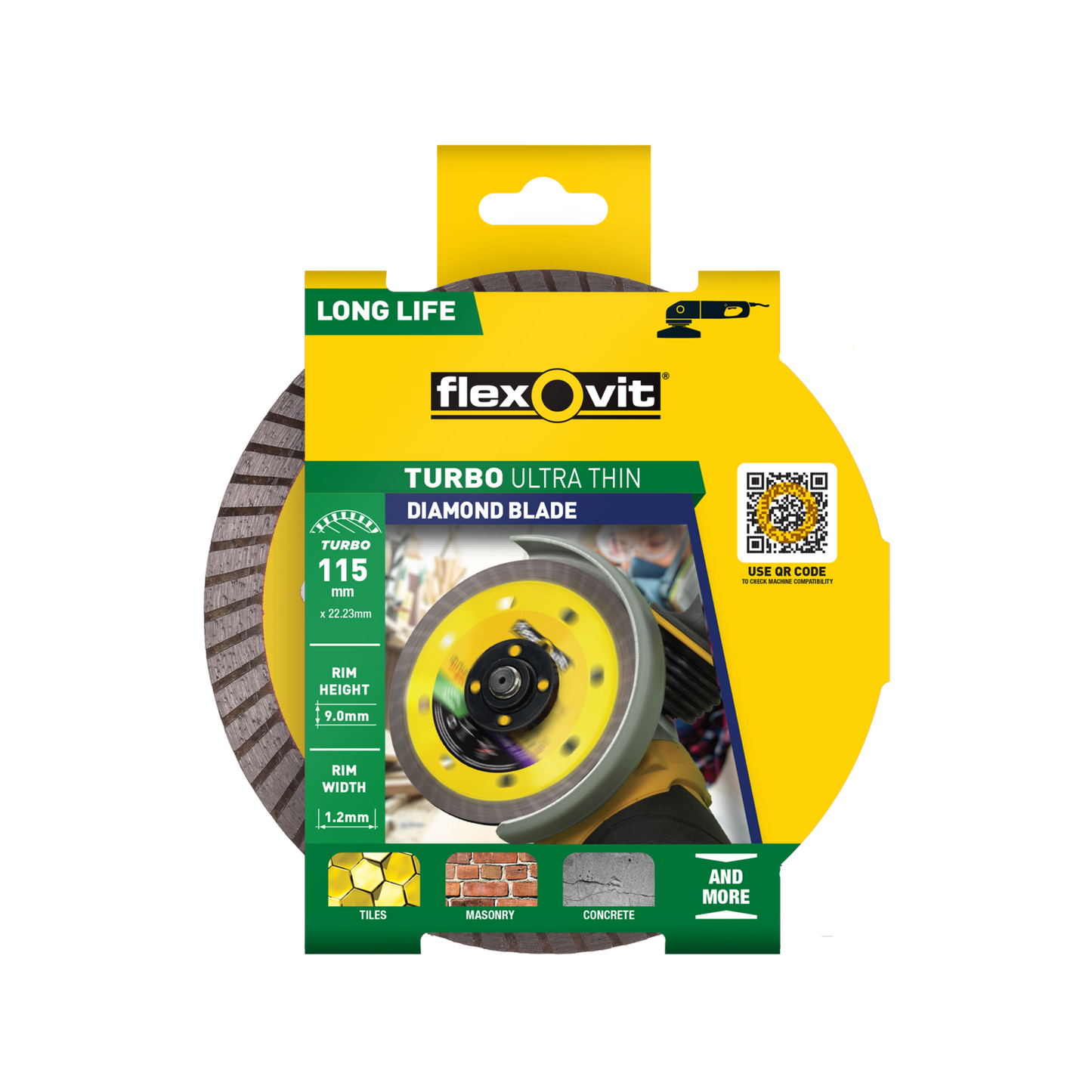 Flexovit Ultra Thin Turbo Diamond Blade - 115mm