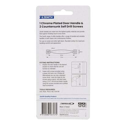 Zenith Chrome Plated Door Handle - 102mm