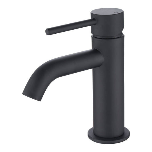Mondella Resonance 25mm Matte Black Curved Spout Basin Mixer