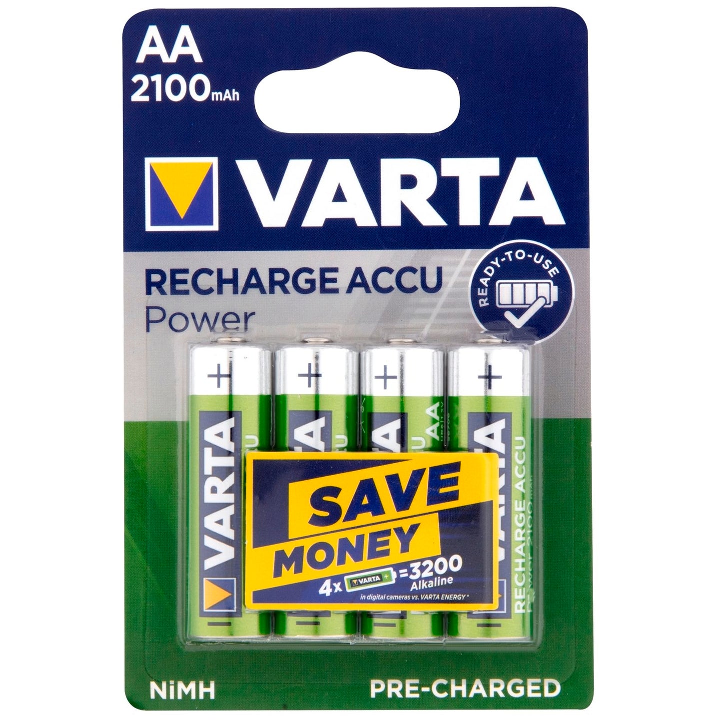 Varta AA Rechargeable Batteries - 2100mAh - 4 Pack