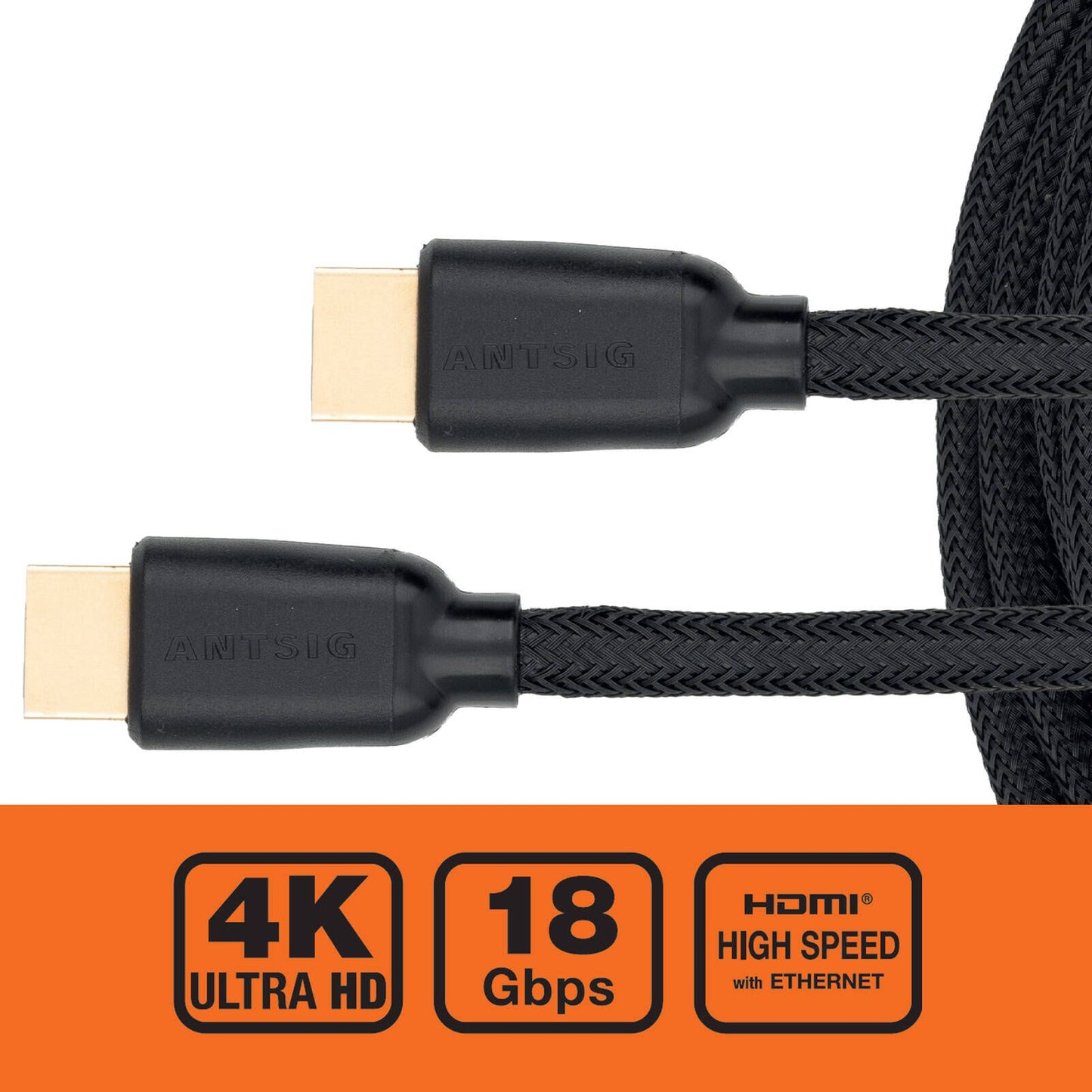 Antsig HDMI Braided Cable - 10m - 4K