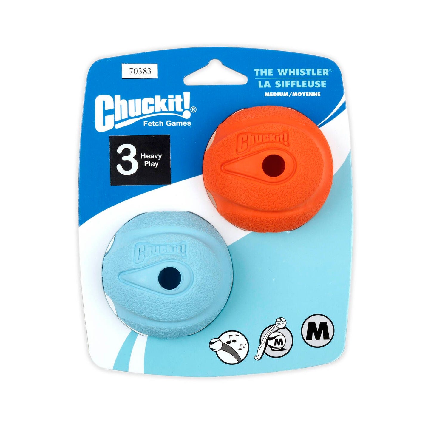 Chuckit Medium Whistler Ball - 2 Pack