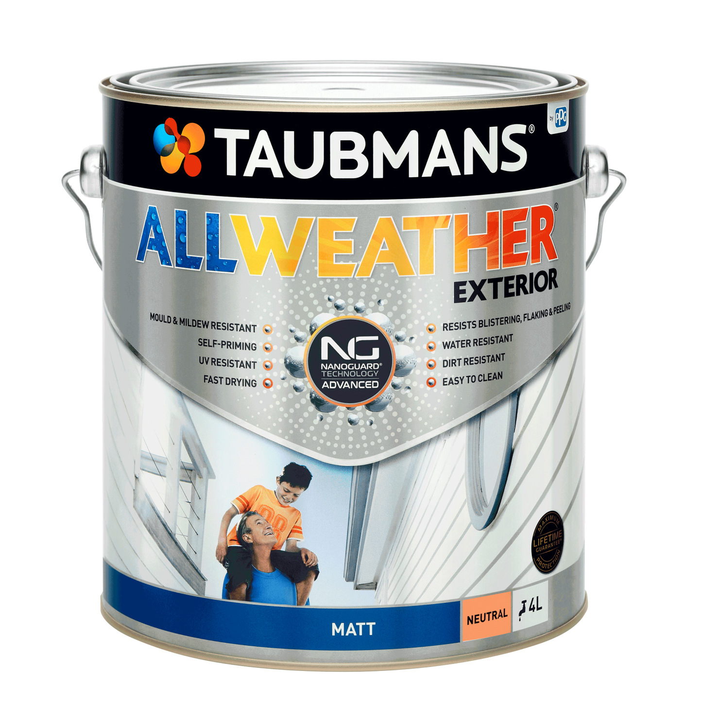 Taubmans All Weather Exterior Paint - 4L - Neutral - Matt