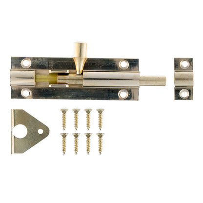 Taskmaster Barrel Bolt - 75mm - Polished Brass