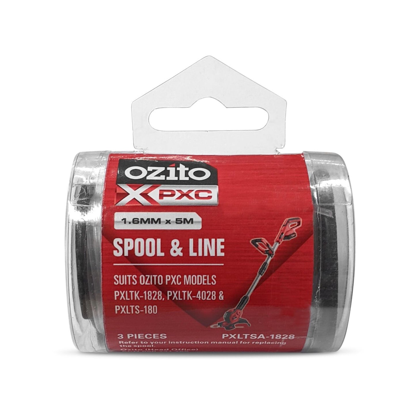 Ozito PXC Spool Line - 1.6mm x 5m - 3 Pack