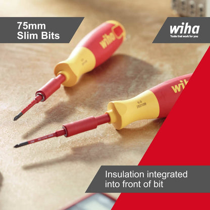 Wiha Magazine Bit Holder - 6 x 75mm - Insulated