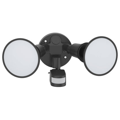 Arlec Twin Head Floodlight with Sensor - 2 x 10W - 1900 Lumens - Black