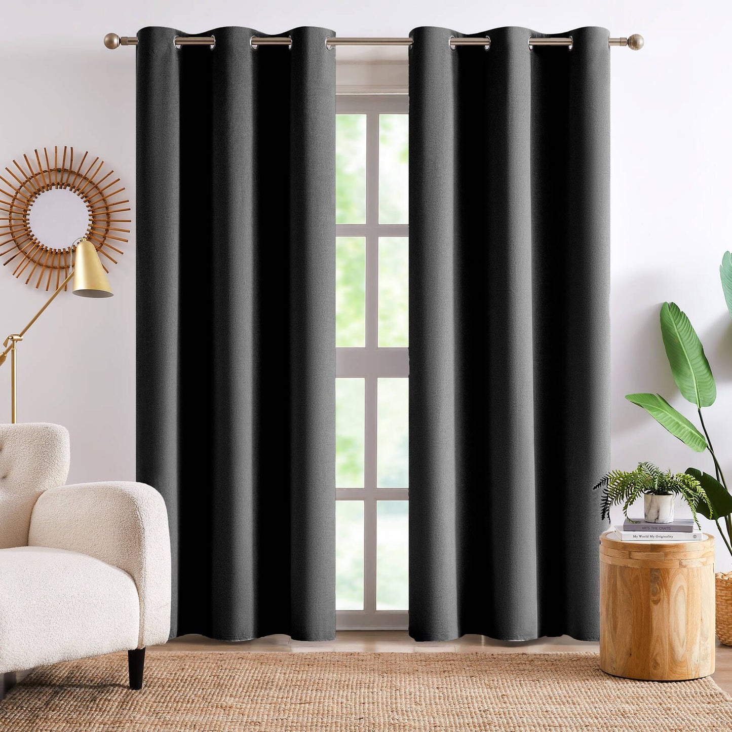Claremont Ori Eyelet Blockout Curtain - 120 x 223cm - Charcoal